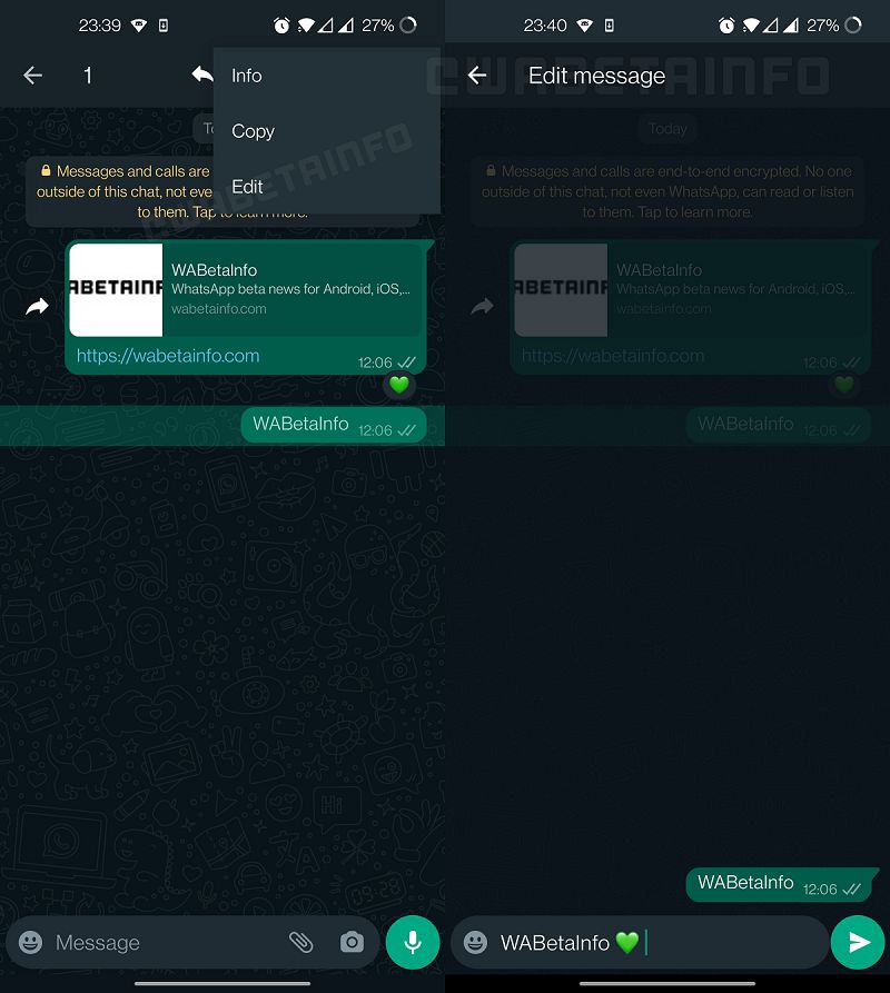قابلیت ویرایش پیامها به واتس آپ میآید قابلیت ویرایش پیامها به واتس آپ میآید