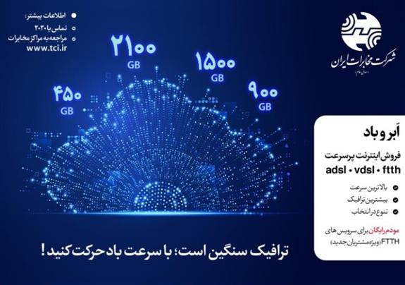 کمپین اینترنت پرسرعت «ابر و باد» مخابرات ایران آغاز شد کمپین اینترنت پرسرعت «ابر و باد» مخابرات ایران آغاز شد