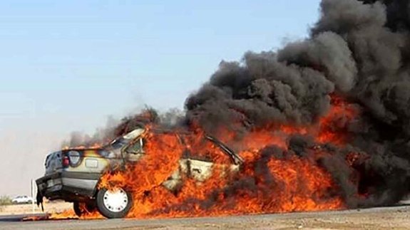 قاچاقچی سوخت در آتش سوخت قاچاقچی سوخت در آتش سوخت