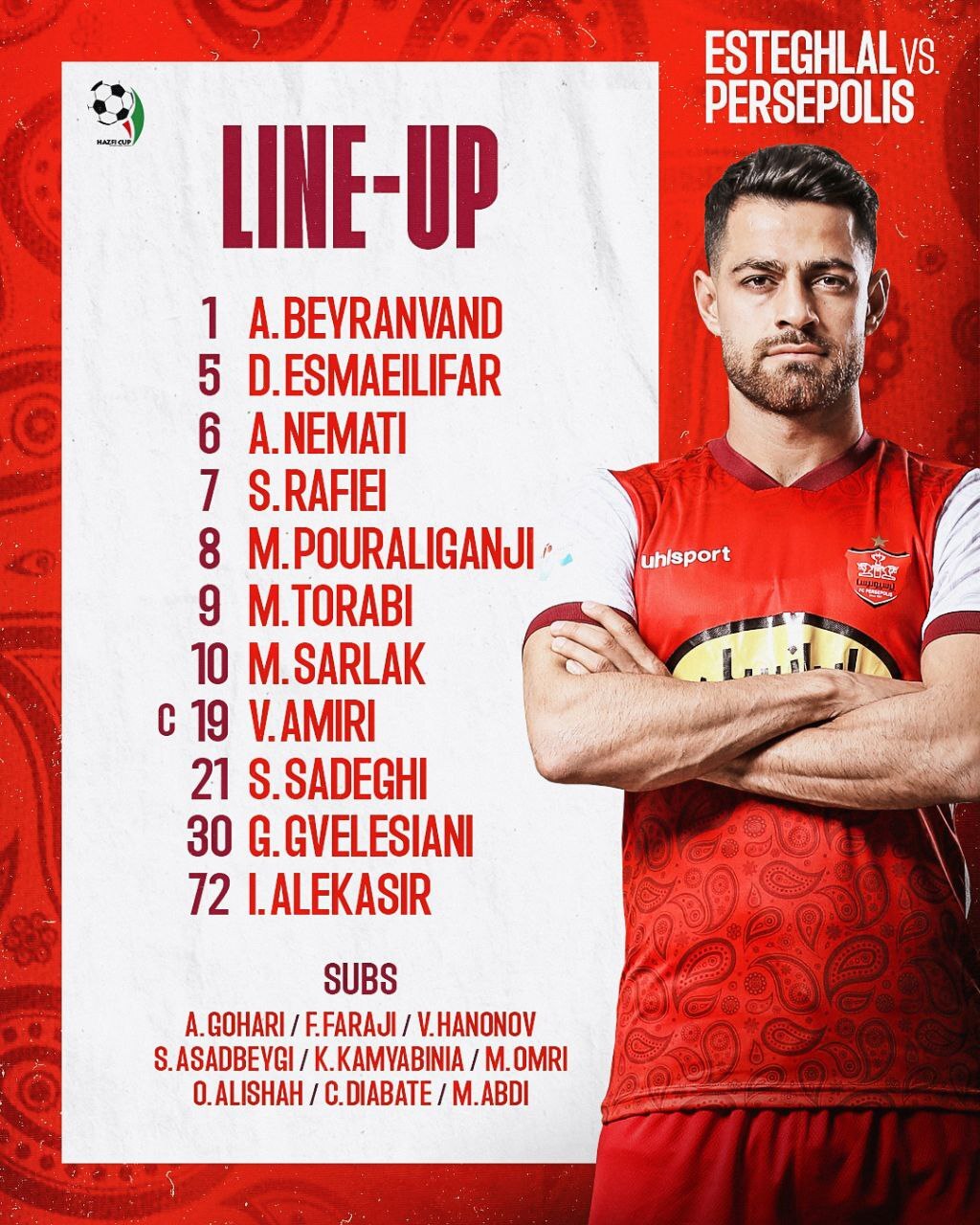 ترکیب پرسپولیس مشخص شد؛ همان همیشگی! ترکیب پرسپولیس مشخص شد؛ همان همیشگی!