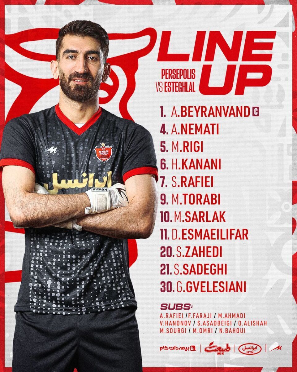 رونمایی از ترکیب پرسپولیس در دربی مقابل استقلال رونمایی از ترکیب پرسپولیس در دربی مقابل استقلال
