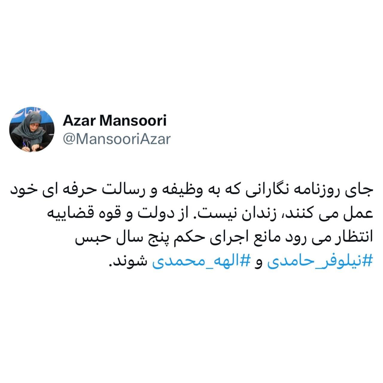 وظیفه و رسالت حرفه‌ای خود عمل می‌کنند، زندان نیست
