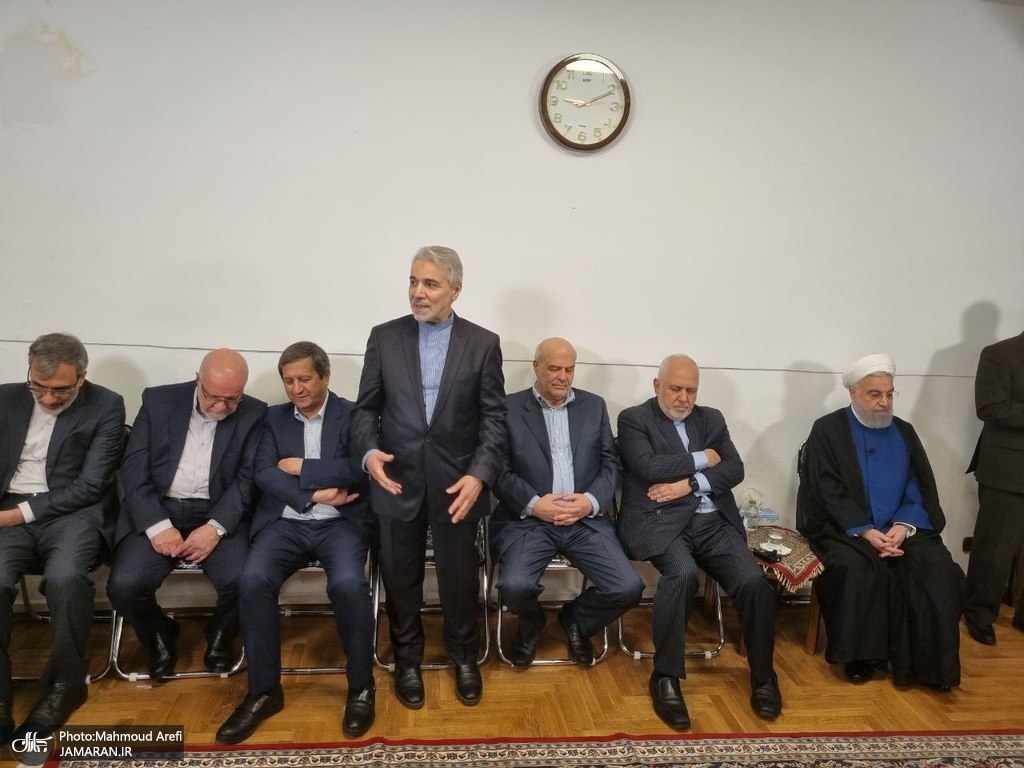 ظریف و همتی در دیدار نوروزی با حسن روحانی ظریف و همتی در دیدار نوروزی با حسن روحانی