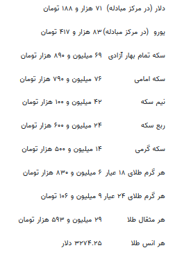 قیمت جدید طلا، سکه و دلار امروز ۸ تیر ۱۴۰۴ قیمت جدید طلا، سکه و دلار امروز ۸ تیر ۱۴۰۴