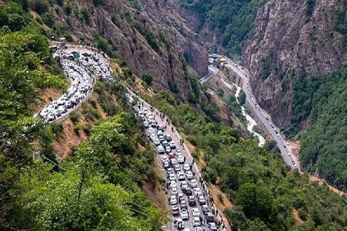 ترافیک سنگین صبحگاهی در جاده چالوس و هراز