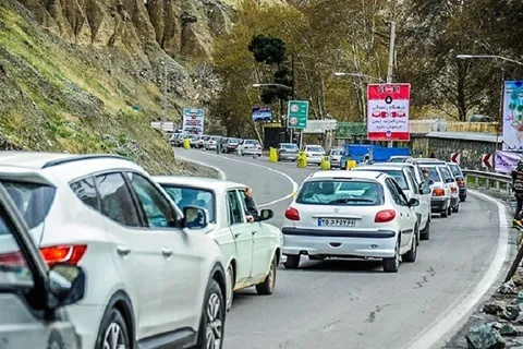 وضعیت ترافیکی در جاده چالوس و آزادراه تهران- شمال
