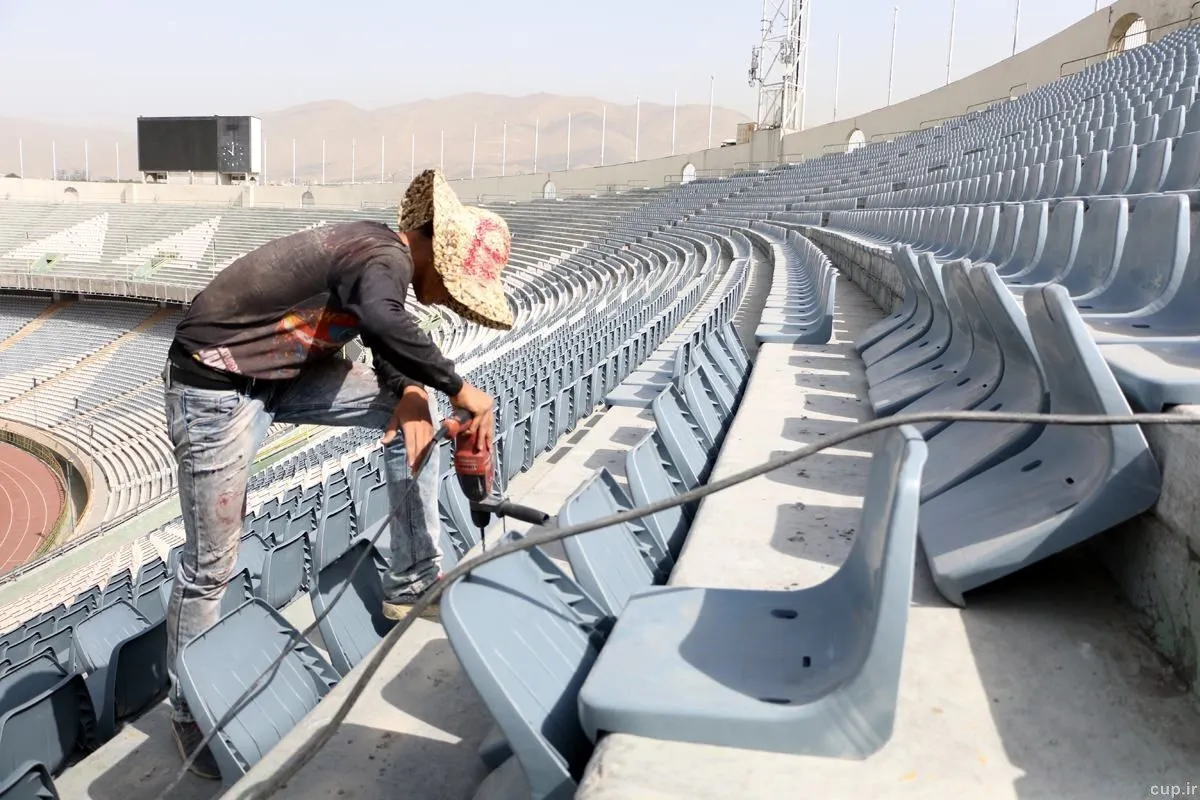 نصب سکو‌های بدون صندلی در آزادی تا بازی با النصر