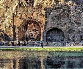 زنان بدون حجاب را به طاق بستان کرمانشاه راه ندادند + فیلم