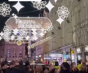 لندن به مناسبت ماه رمضان و توسط صادق خان چراغانی شد