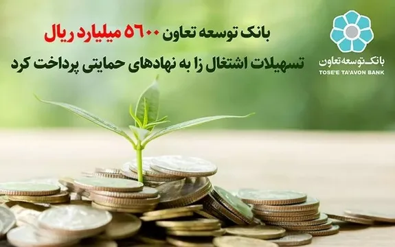 بانک توسعه تعاون ۵۶۰۰ میلیاردریال تسهیلات به مددجویان نهادهای حمایتی پرداخت کرد