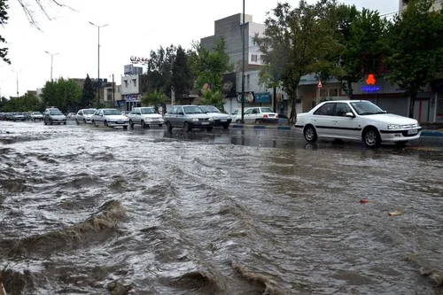 وقوع سیلاب و آبگرفتگی شدید در برخی مناطق مشهد + فیلم
