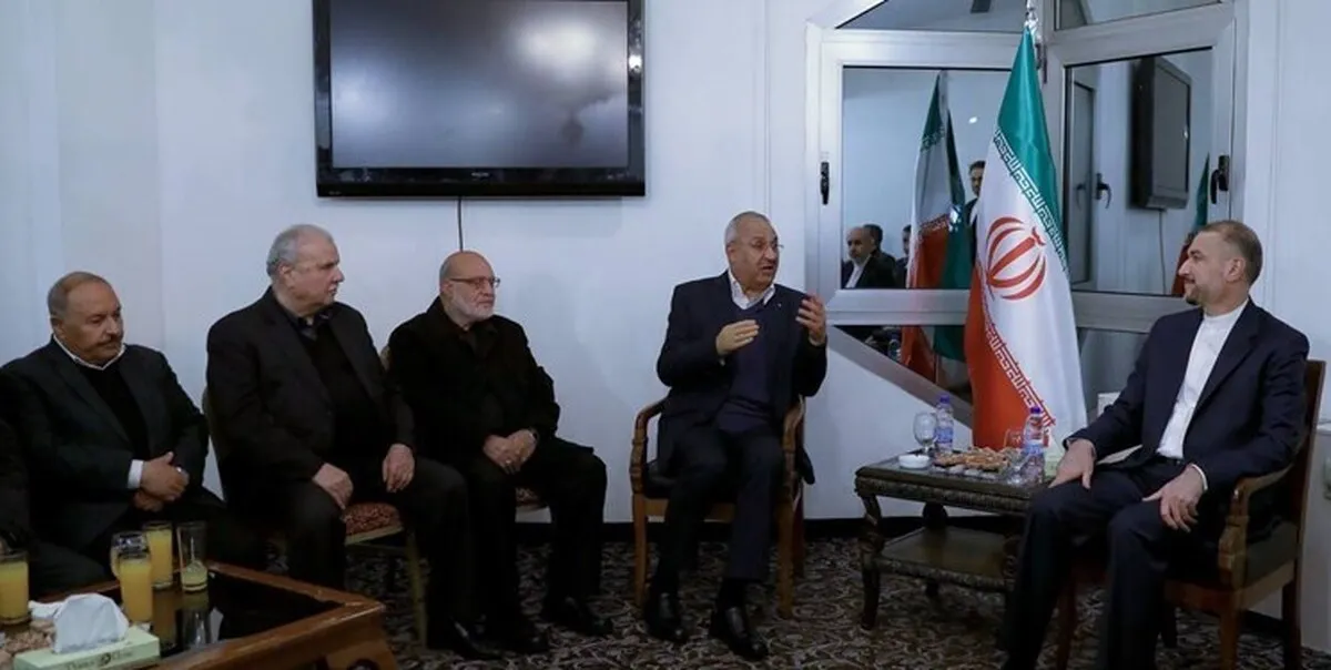 دیدار رهبران گروه‌های مقاومت فلسطینی با امیرعبداللهیان