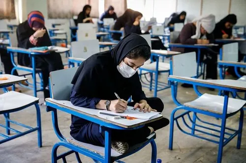 همراهی نوزاد با مادر کنکوری اش + عکس